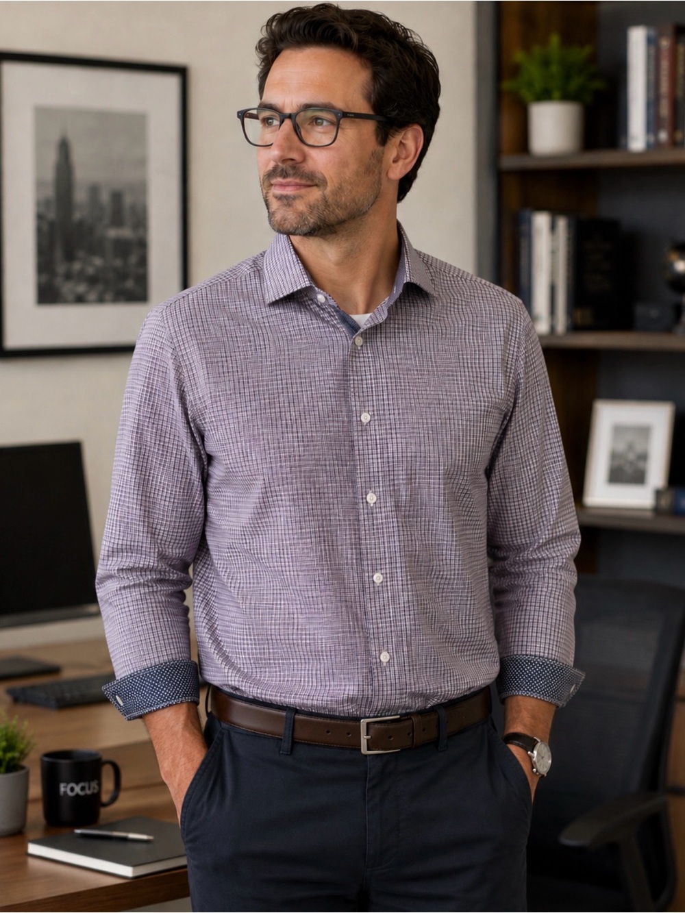 SOCIETY OF THREADS Performance Stretch Dress Shirt